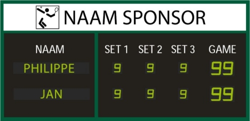 Tennis score display